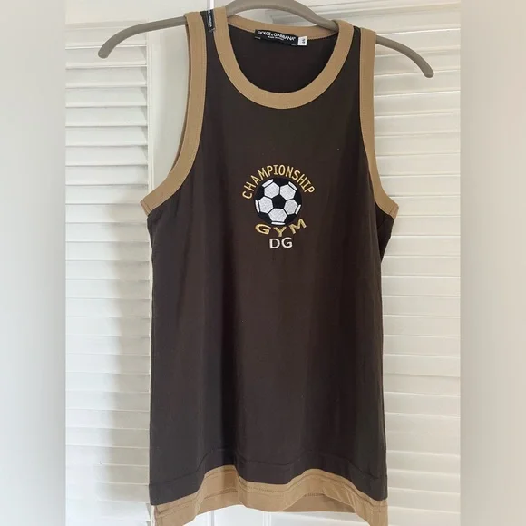 トップス 00s dolce&gabbana glitter tank top brown Dolce&Gabbana X Skims - Scoop Tank by Dolce + Gabbana - Pickle